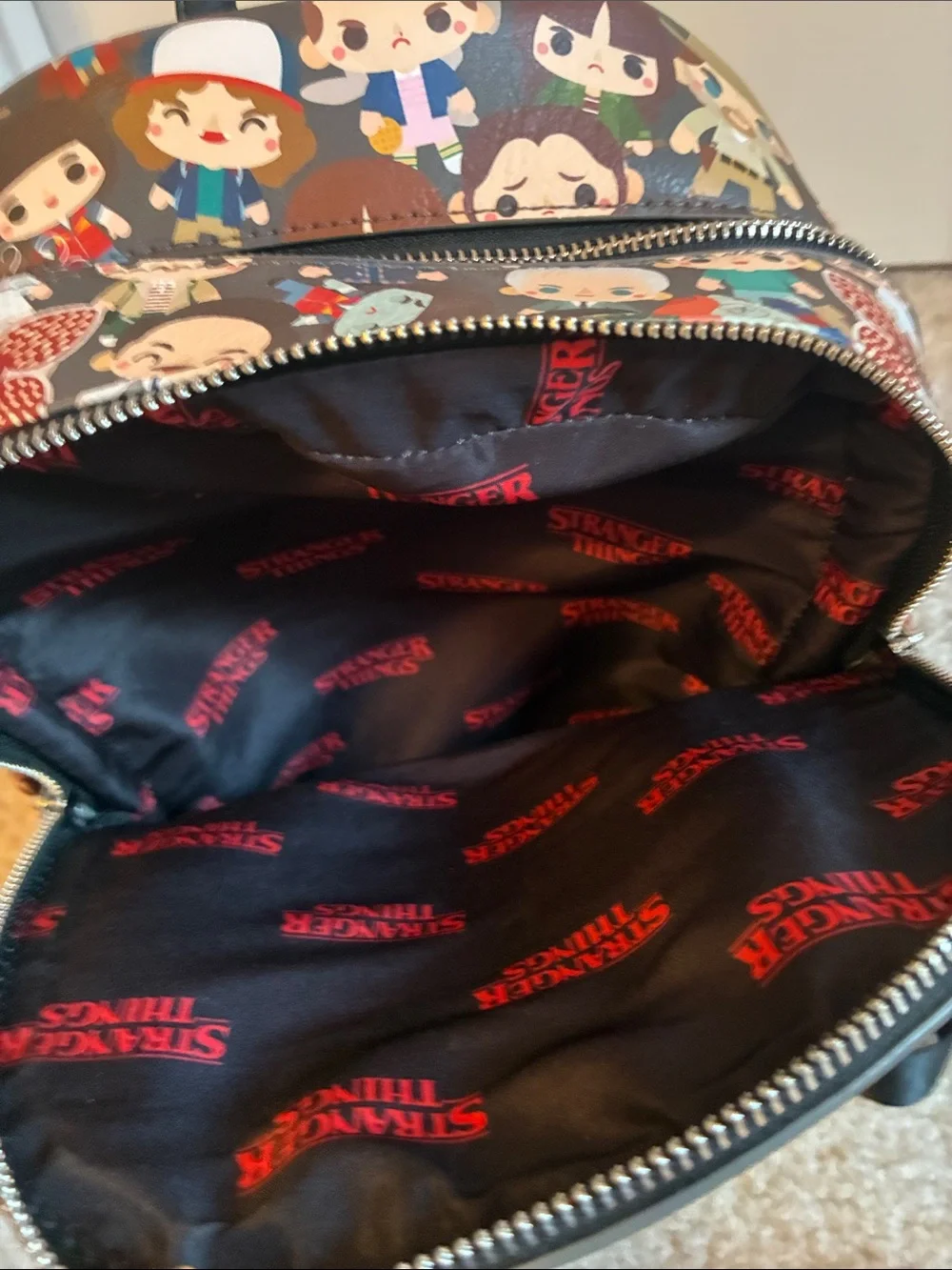 Loungefly Stranger Things Chibi Print Mini Backpack